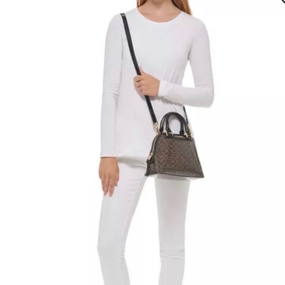 NWT Calvin Klein Astatine Signature Patent Leather Mini Satchel/Crossbody Bag